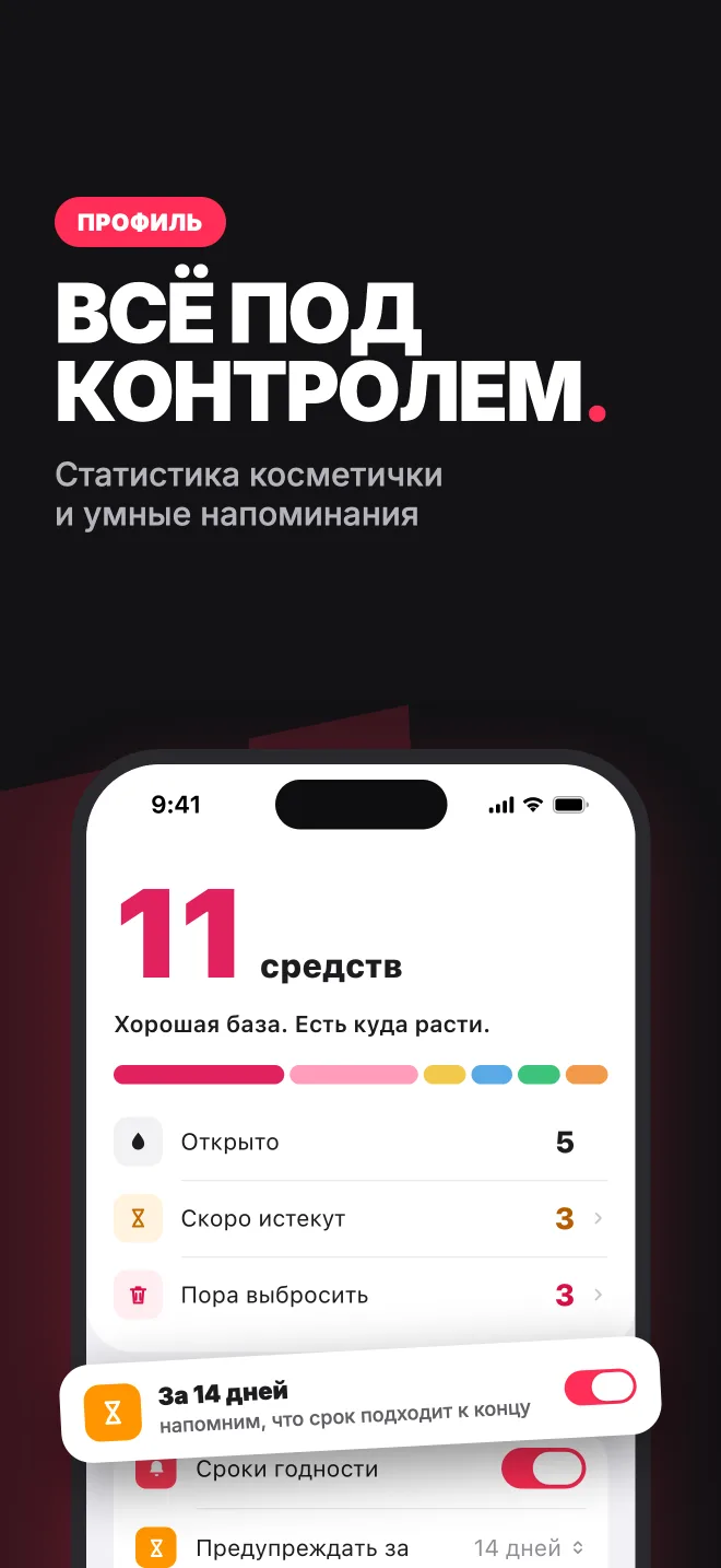 Профиль: статистика косметички